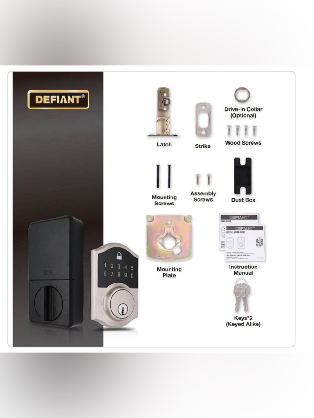 Defiant Touchpad Deadbolt - Satin Nickel - Picture 8 of 8